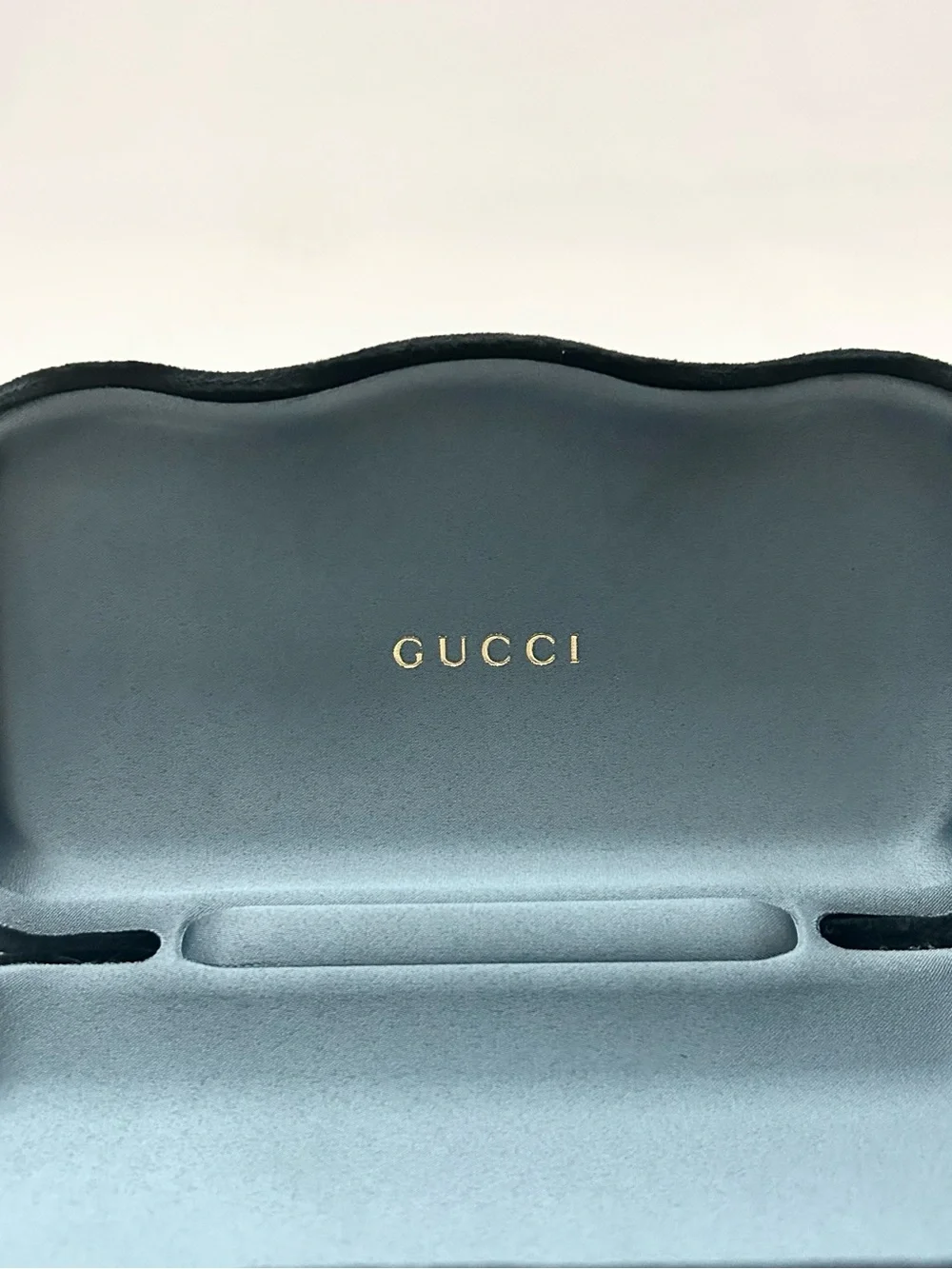 Gucci Navy Velvet Eyewear Case with Gold Logo